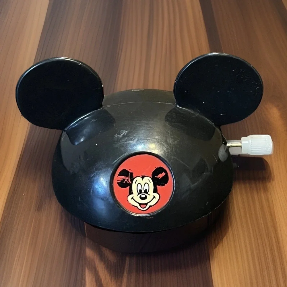 Disney Wind-Up Mickey Mouse Club Ears Mouseketeers 1990's Rolling Toy Vintage